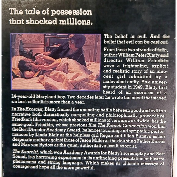 The Exorcist VHS Movie Horror Terror William Friedkin Linda Blair 1973 1990 Vtg - Picture 6 of 10